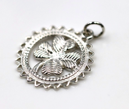 Genuine Sterling Silver 925 or Yellow or Rose Gold Plated Four Leaf Clover Pendant