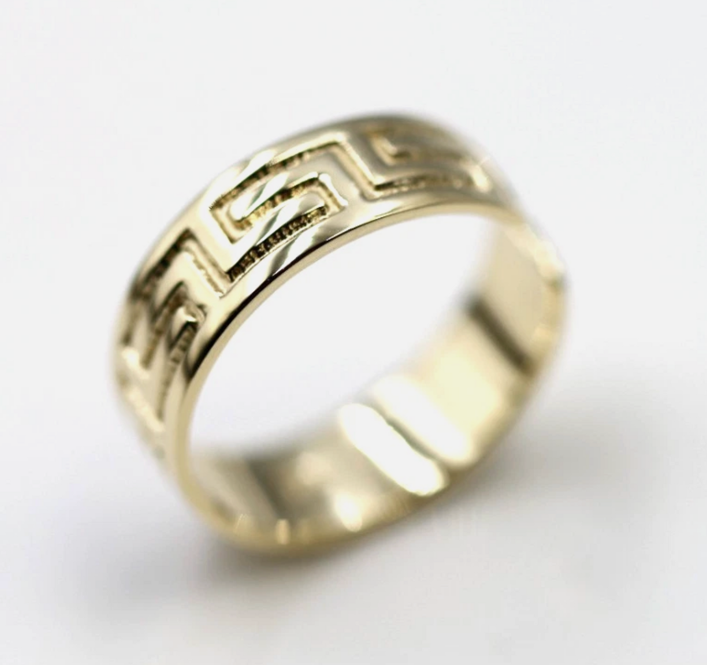 Genuine Solid 9ct Yellow or Rose or White Gold Sterling Silver Celtic Greek Key Toe Ring 275a