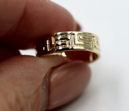 Genuine Solid 9ct Yellow or Rose or White Gold Sterling Silver Celtic Greek Key Toe Ring 275a