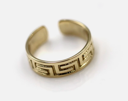 Genuine Solid 9ct Yellow or Rose or White Gold Sterling Silver Celtic Greek Key Toe Ring 275a