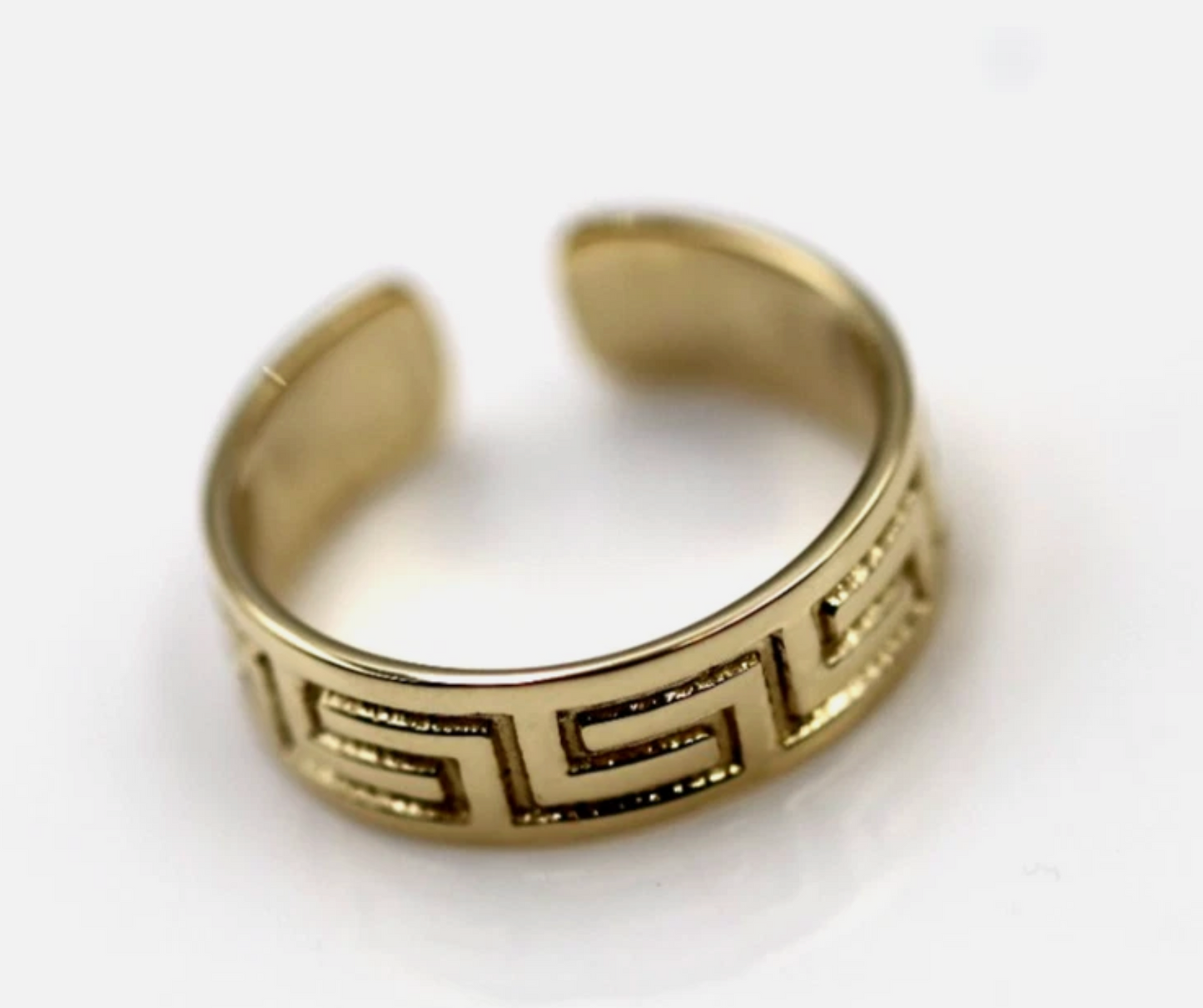 Genuine Solid 9ct Yellow or Rose or White Gold Sterling Silver Celtic Greek Key Toe Ring 275a