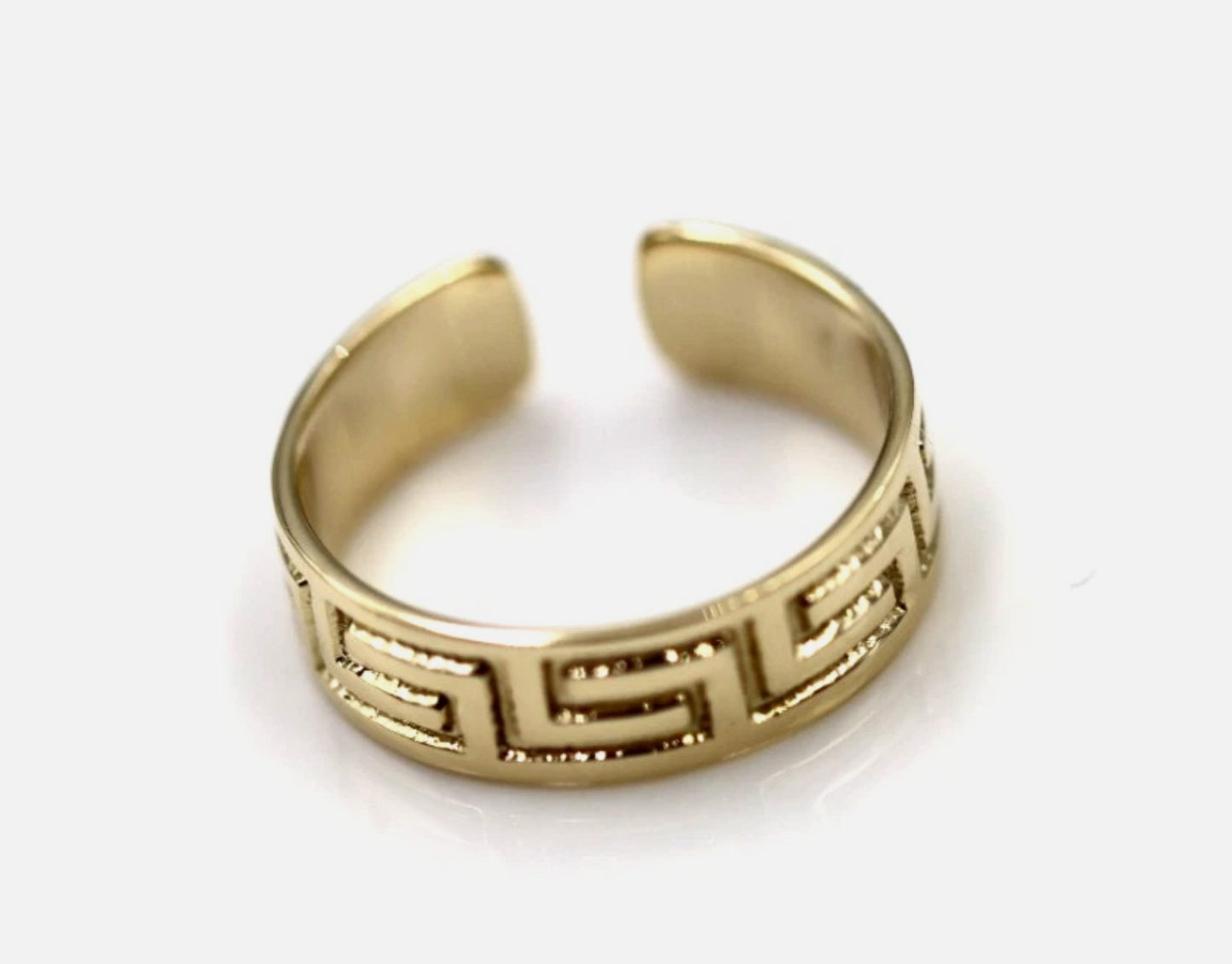 Genuine Solid 9ct Yellow or Rose or White Gold Sterling Silver Celtic Greek Key Toe Ring 275a