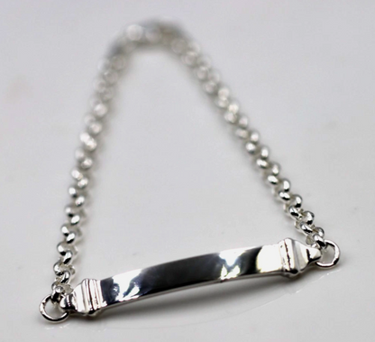 Sterling Silver 925 Belcher Link Identity ID Bracelet 19cm long