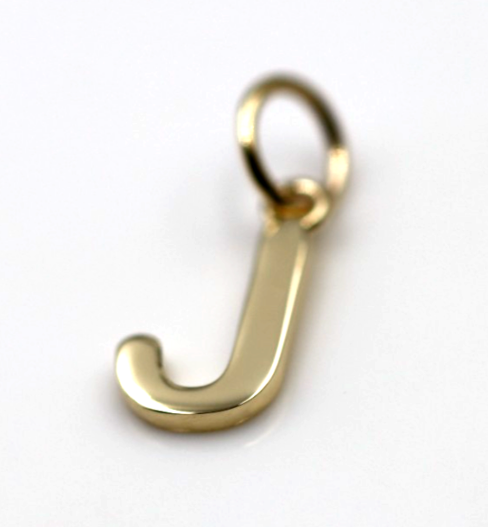 Kaedesigns, Genuine 9ct 9kt Genuine Solid Small Yellow, Rose or White  Gold Initial Pendant J