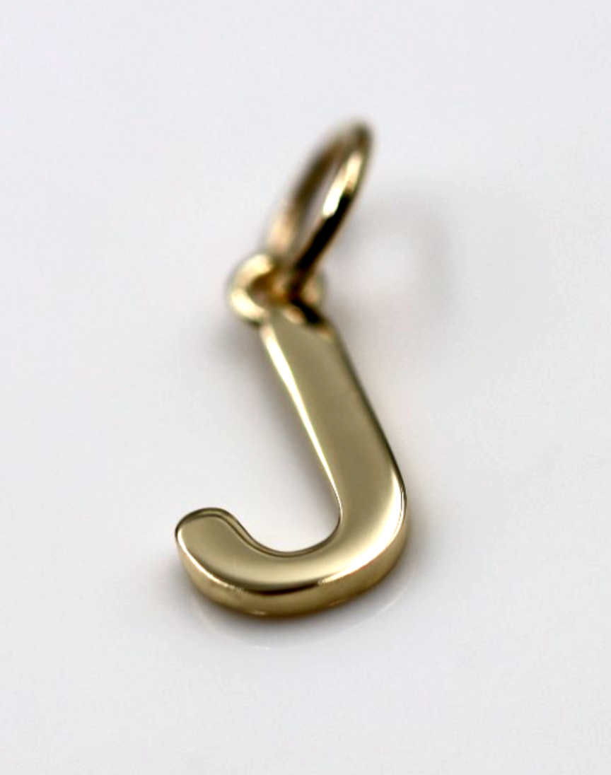 Kaedesigns, Genuine 9ct 9kt Genuine Solid Small Yellow, Rose or White  Gold Initial Pendant J
