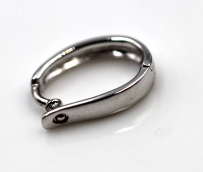 Genuine 9ct 9kt 375 13mm Large Size White gold Plain Enhancer Bail Clasp