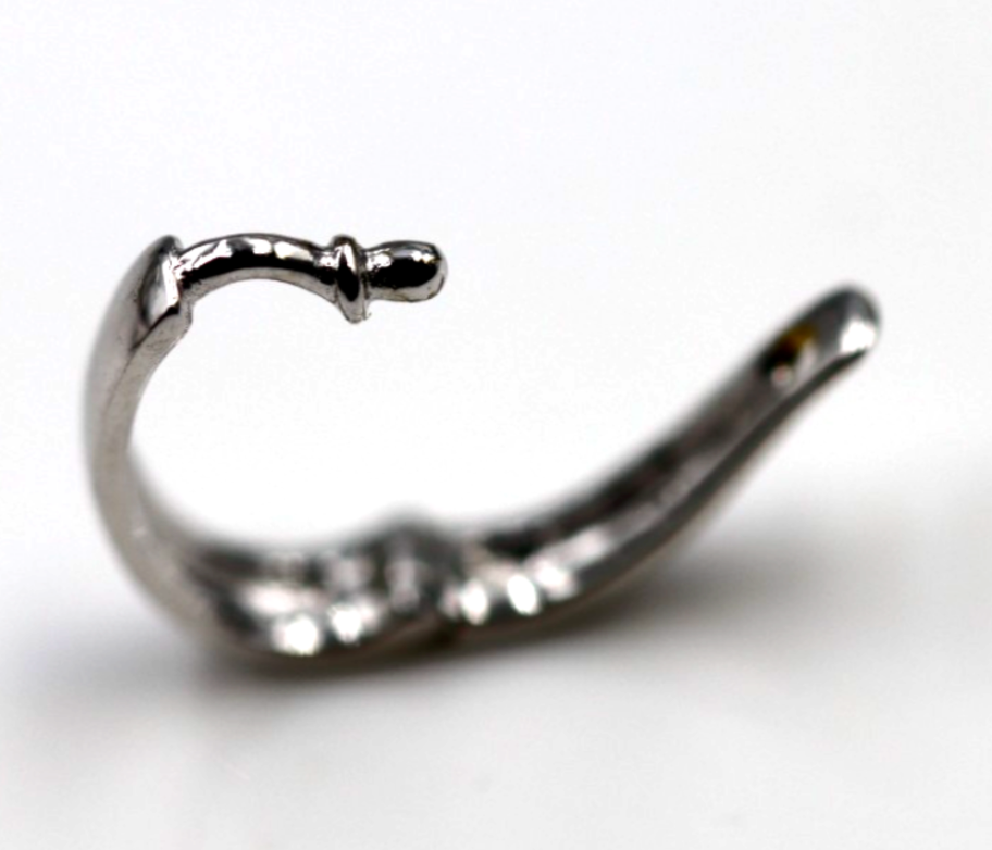 Genuine 9ct 9kt 375 13mm Large Size White gold Plain Enhancer Bail Clasp