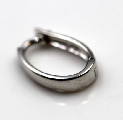 Genuine 9ct 9kt 375 13mm Large Size White gold Plain Enhancer Bail Clasp