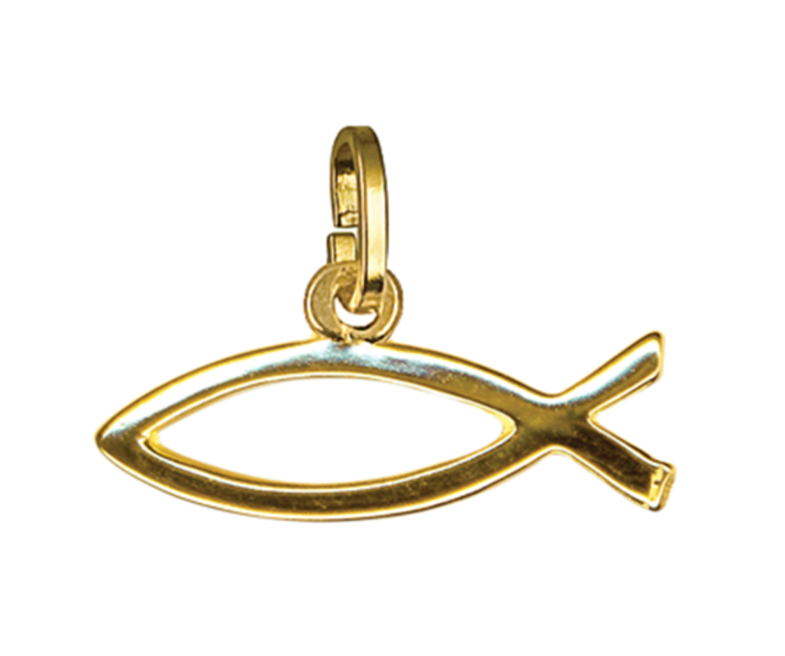 Solid Sterling Silver or 9ct Yellow Gold Religious Jesus Christian Fish Symbol Pendant