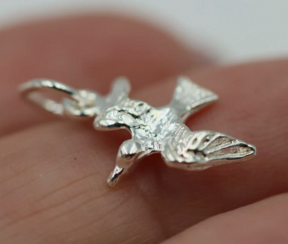 Sterling Silver 925 Small Dove Bird Charm + jump ring