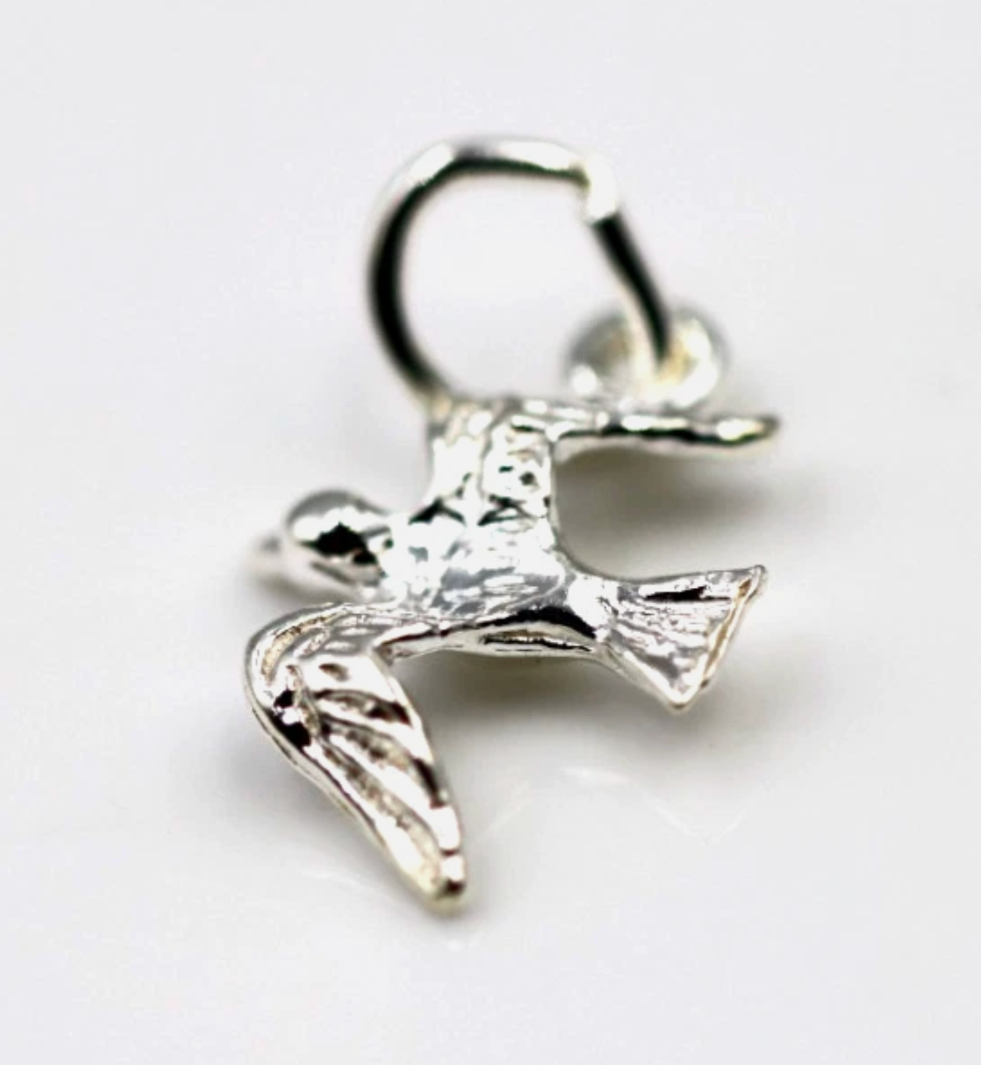 Sterling Silver 925 Small Dove Bird Charm + jump ring