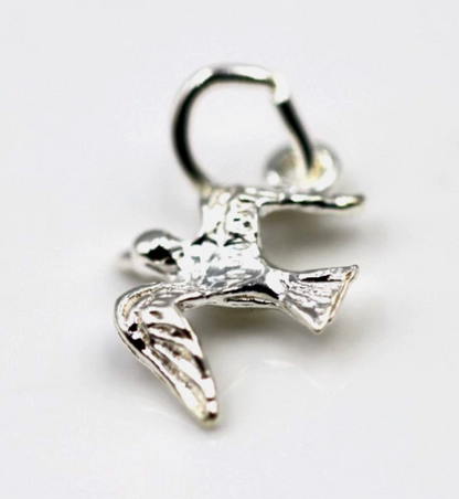 Sterling Silver 925 Small Dove Bird Charm + jump ring