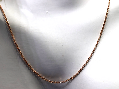 Genuine 18ct 18K 750 Rose Gold Cable Chain Necklace 50cm 3.35g
