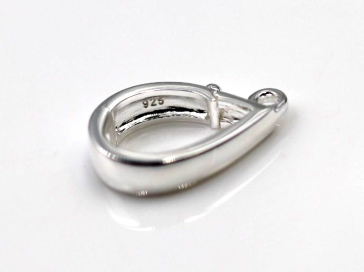 Sterling Silver 925 Enhancer Bail Clasp + Jump Ring 17mm x 11mm