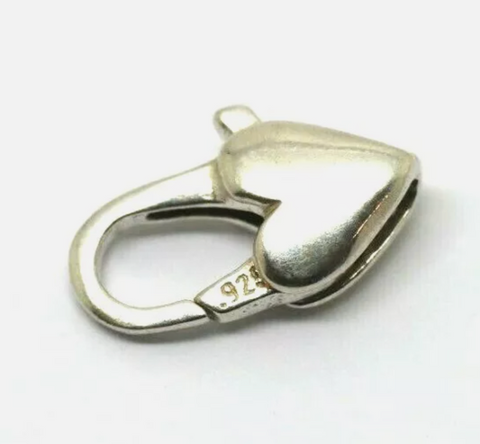 Sterling Silver 925 Heart Polished Parrot / Lobster Clasp