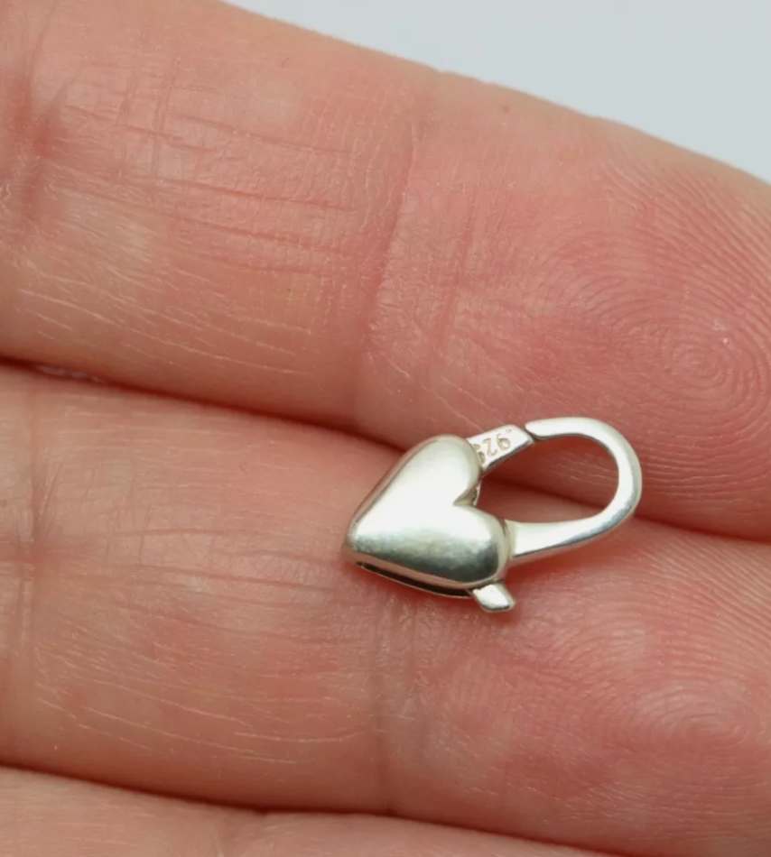 Sterling Silver 925 Heart Polished Parrot / Lobster Clasp