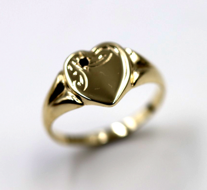 Size I 9ct 9K Yellow Gold Blue Sapphire (Birthstone Of Sept.) Signet Ring 265