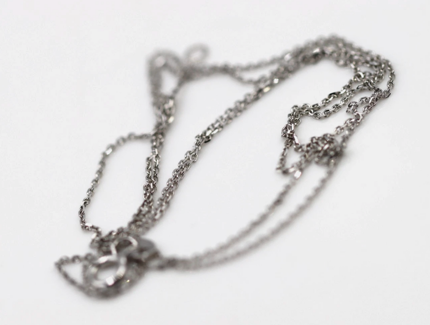 Genuine 18ct 18K White Gold Fine Cable Chain Necklace 1.29grams 50cm