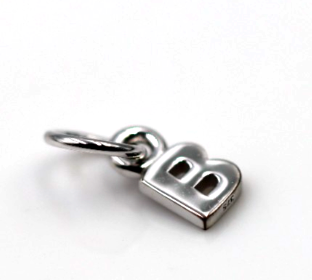 Genuine 9ct 9kt Tiny Very Small Yellow, Rose or White Gold Initial Pendant Charm B
