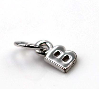 Genuine 9ct 9kt Tiny Very Small Yellow, Rose or White Gold Initial Pendant Charm B