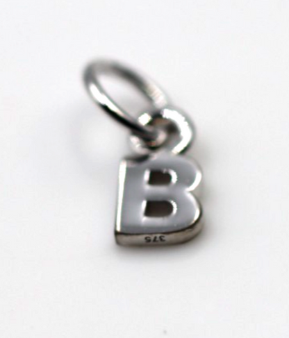 Genuine 9ct 9kt Tiny Very Small Yellow, Rose or White Gold Initial Pendant Charm B