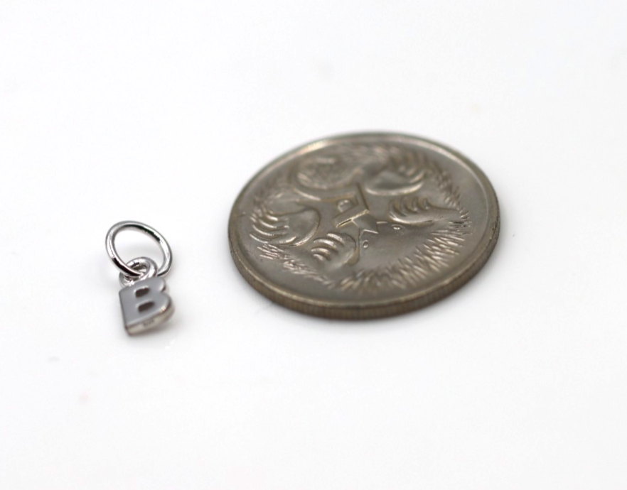 Genuine 9ct 9kt Tiny Very Small Yellow, Rose or White Gold Initial Pendant Charm B