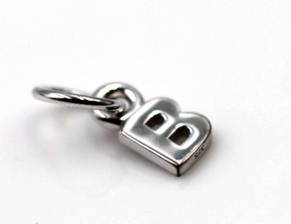 Genuine 9ct 9kt Tiny Very Small Yellow, Rose or White Gold Initial Pendant Charm B