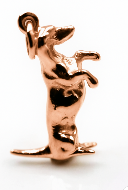 Genuine 9ct 9K 375 Solid Yellow, Rose or White Gold Dachshund Sausage Dog Pendant Charm
