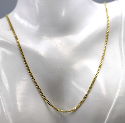 Genuine Solid 9ct 9k 375 Yellow Gold Diamond Cut Curb Necklace / Chain 2mm wide