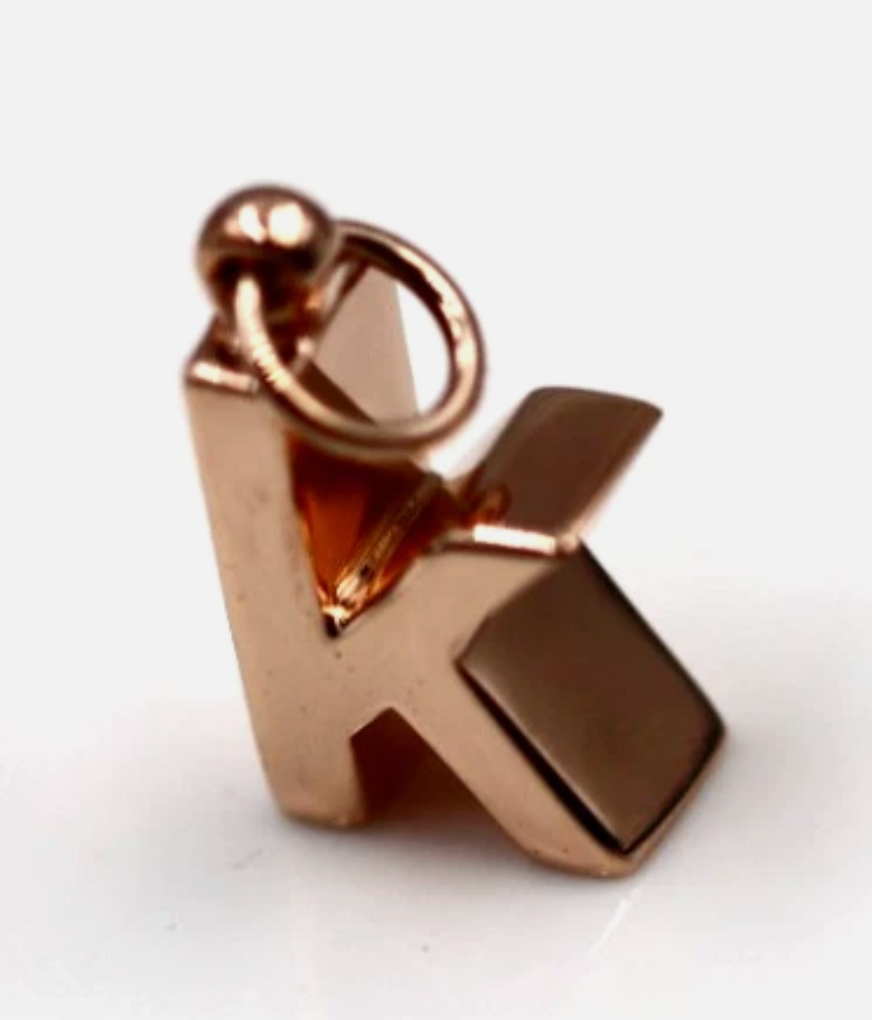Kaedesigns, Genuine 9ct 9k 375 Genuine Solid Yellow, Rose or White Gold Initial Pendant k