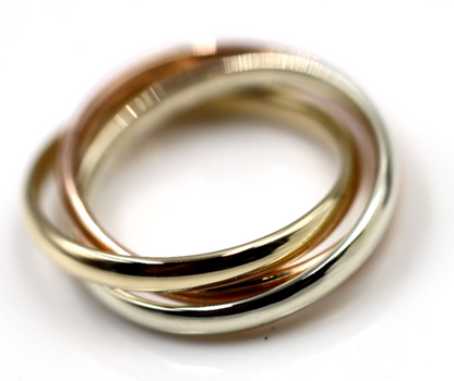 Size W Genuine Solid 3mm 9ct Yellow, White, Rose Gold Russian Wedding Ring Bands
