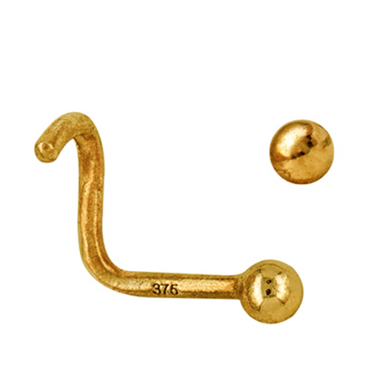 Genuine Solid 9ct 9k Yellow, Rose or White Gold 2.5mm Nose Stud Hallmarked 375