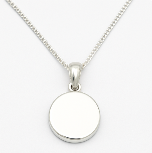 Genuine Sterling Silver 925 Small Flat Round Plain Locket With 2 Photos + Necklace Chain 40cm 45cm, 50cm, 55cm or 60cm