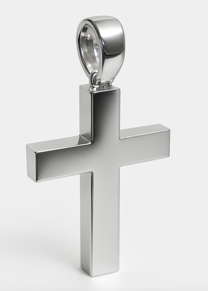Genuine Solid Very Large Heavy Sterling Silver 925 Plain Cross Pendant