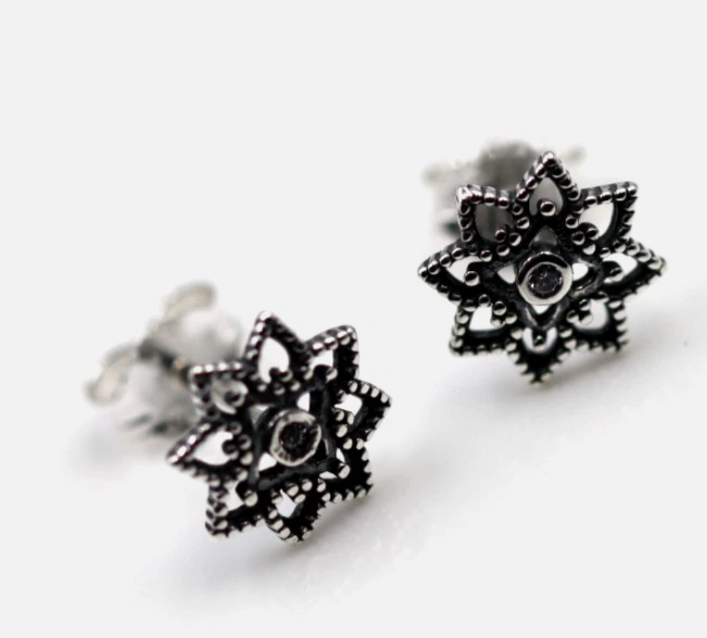 Sterling Silver 925 Small Flower Studs Earrings