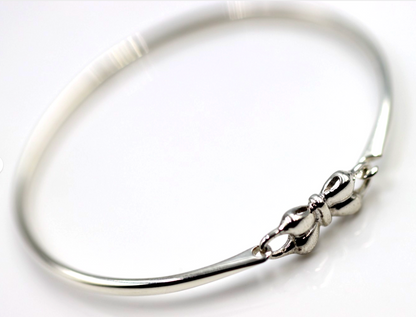 Genuine Sterling Silver 925 Opening Baby Bow Bangle 45mm