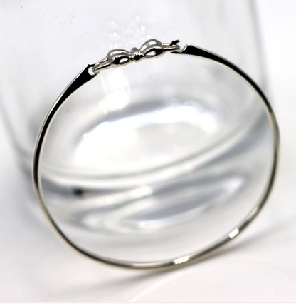 Genuine Sterling Silver 925 Opening Baby Bow Bangle 45mm