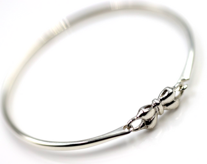 Genuine Sterling Silver 925 Opening Baby Bow Bangle 45mm