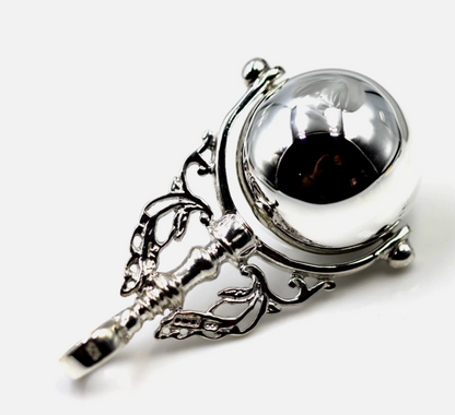 Genuine Sterling Silver 925 18mm Plain Ball Spinner Pendant