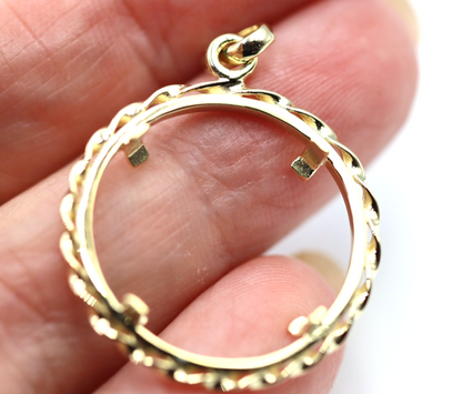 Genuine 9k 9ct Yellow Gold Half Sovereign Claw Set Coin Frame Mount