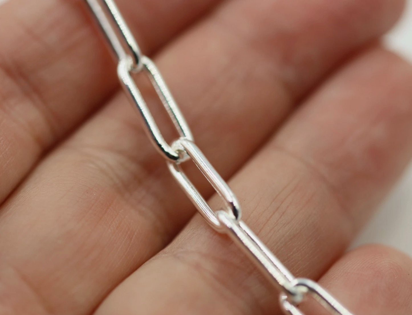 Genuine 925 Sterling Silver or Sterling Silver (yellow gold plated) Paperclip 21cm Bracelet