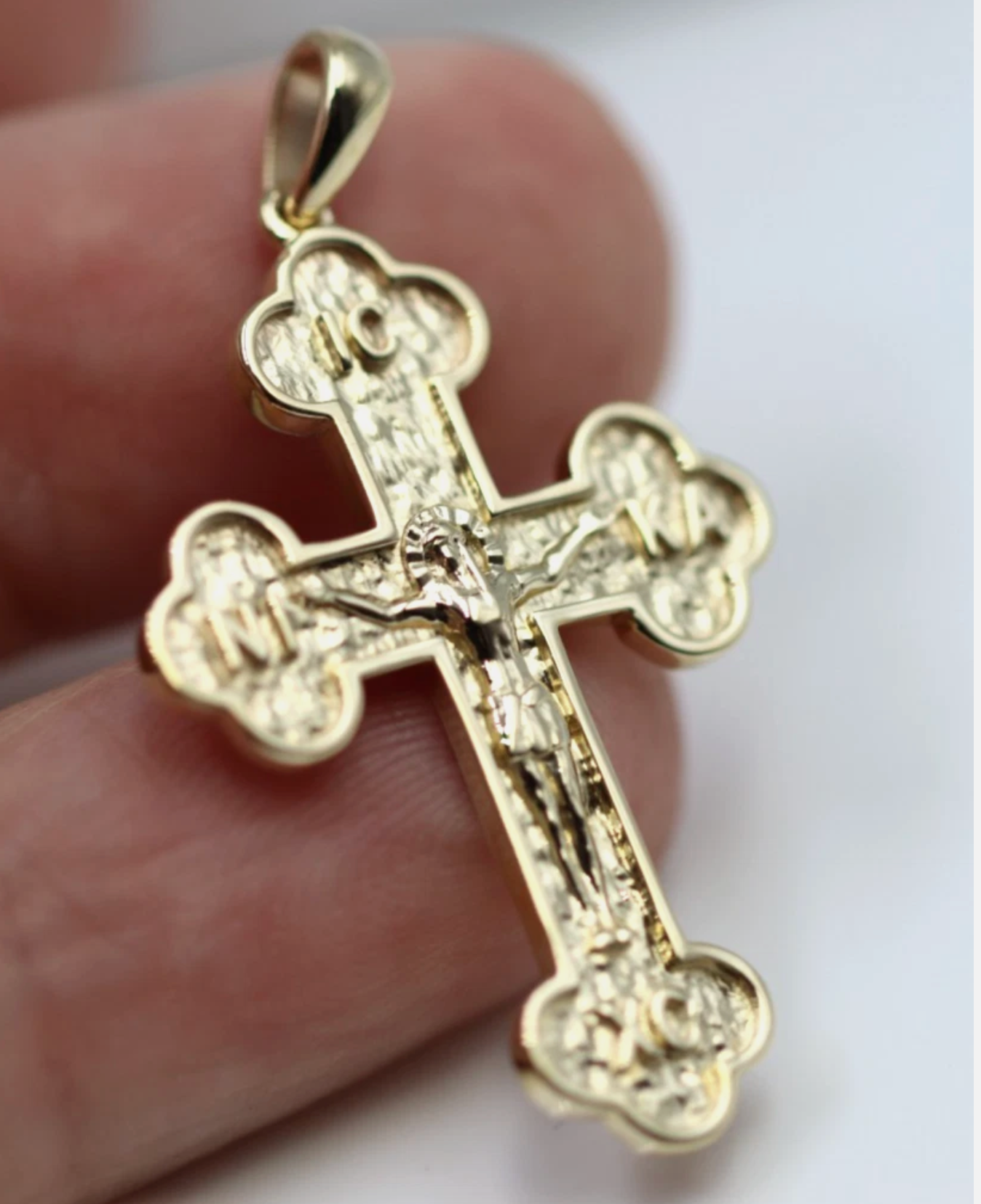 Genuine Solid 9ct 9K Yellow, Rose or White Gold Byzantine Cross Pendant