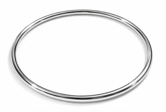 Genuine 9ct Yellow, Rose or White Gold 4mm Wide Hollow Golf Bangle 60mm Diameter