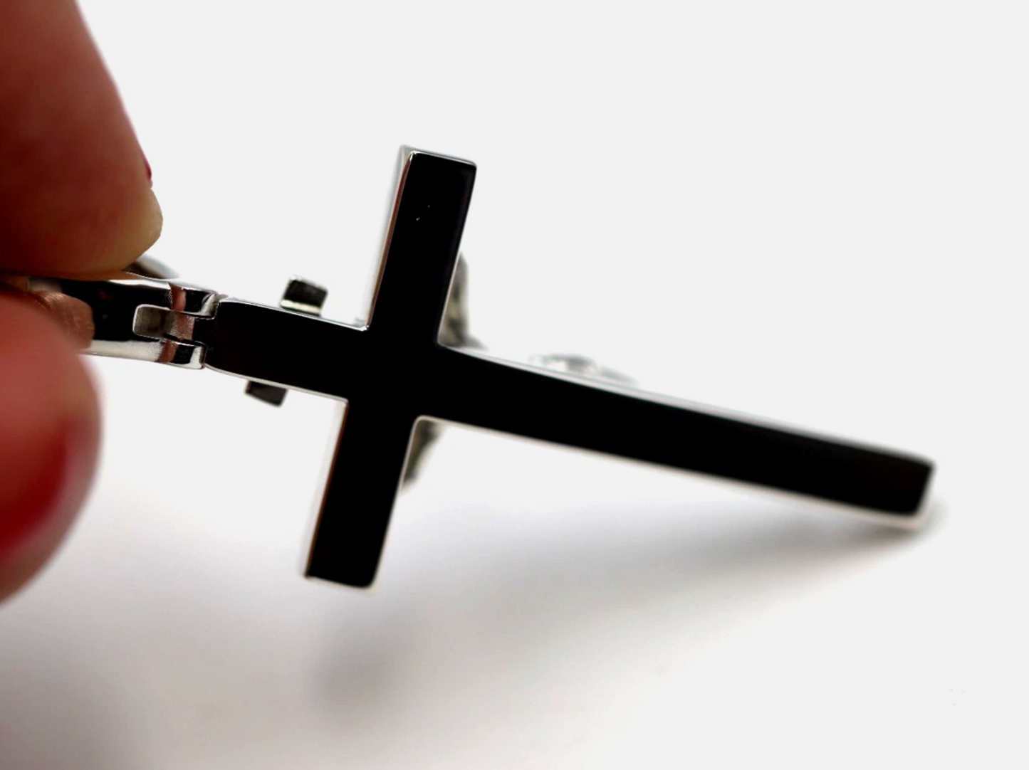 Sterling Silver Solid 925 Heavy Crucifix Cross Pendant 9mm wide bail