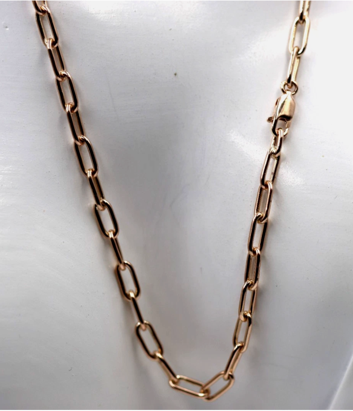 Handmade Genuine 38cm 9ct 9k 375 Yellow, Rose or White Gold Paper Clip Chain Necklace
