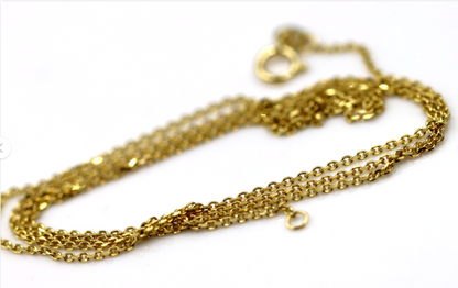 Genuine 14ct Yellow Gold Thin Cable Chain Necklace 1.62grams 50cm