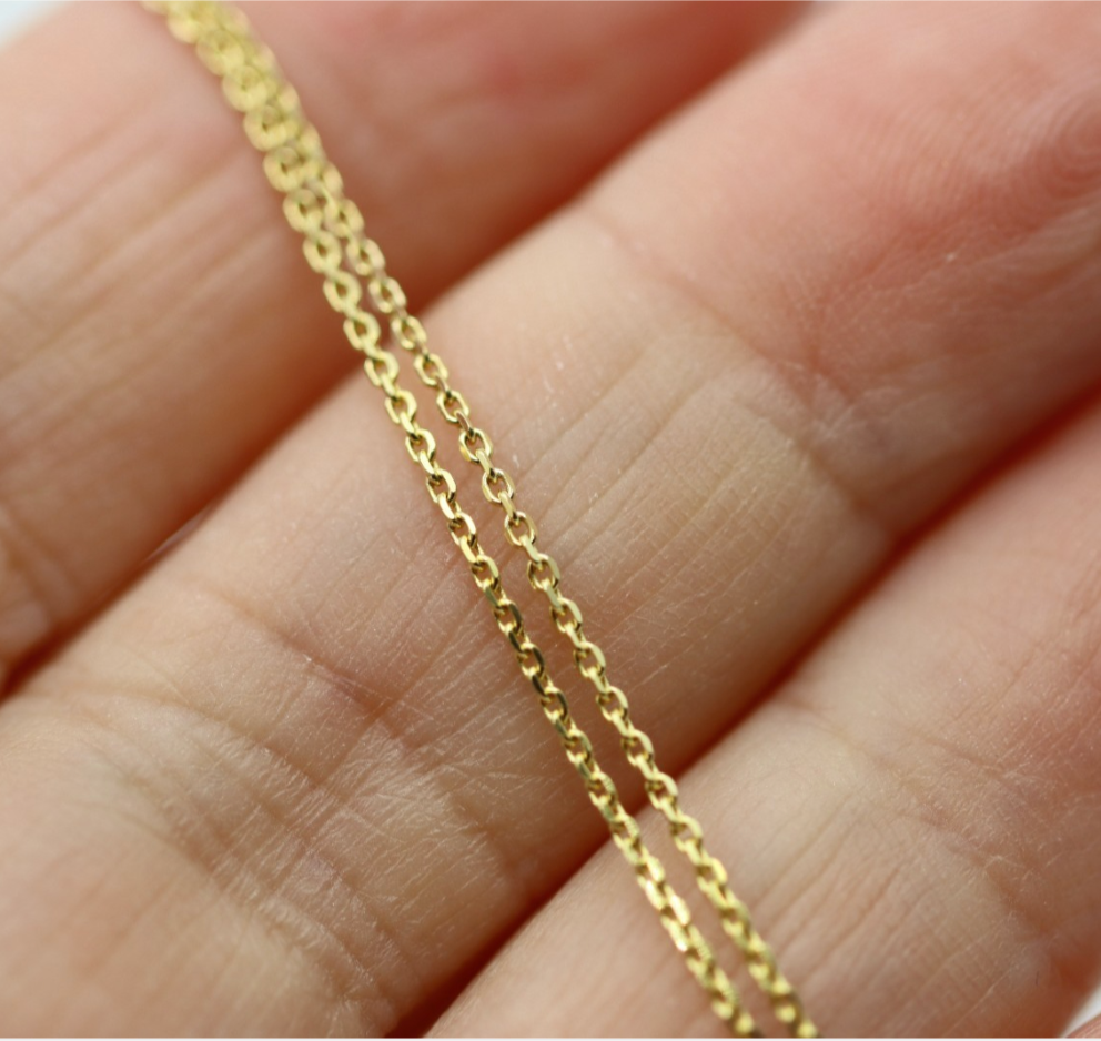 Genuine 14ct Yellow Gold Thin Cable Chain Necklace 1.62grams 50cm
