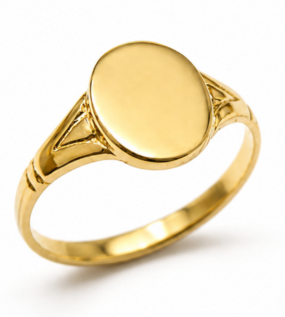 Genuine 9ct 9k 375 Yellow, Rose or White Gold Oval Signet Ring 227 - Choose your size