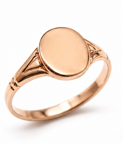 Genuine 9ct 9k 375 Yellow, Rose or White Gold Oval Signet Ring 227 - Choose your size