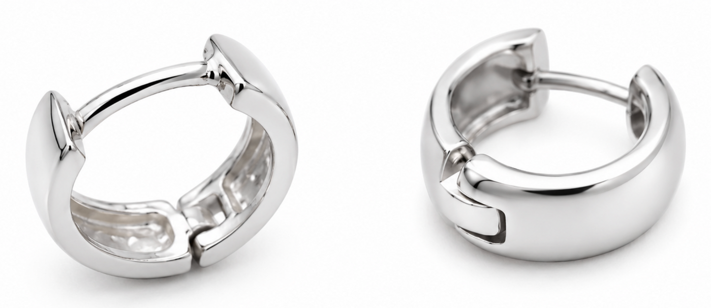 Kaedesigns Solid Genuine 9ct 9k 375 Yellow, Rose or White Gold Hoop Plain Small Huggies Earrings
